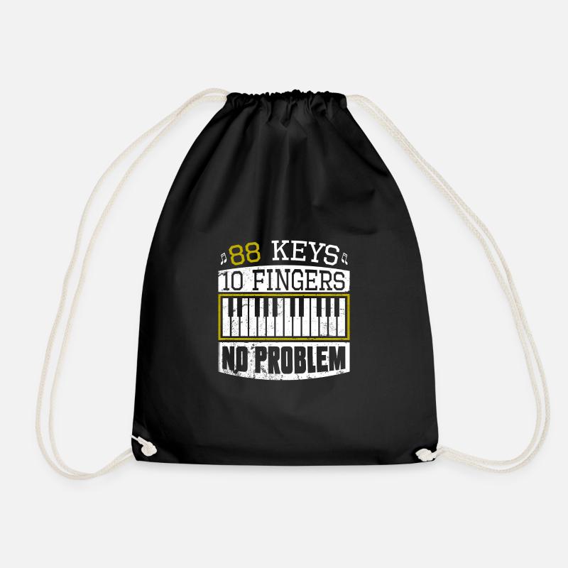 88 Keys 10 Finger No Problem Piano Piano - Drawstring Bag - black