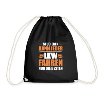 Trucker Fernfahrer Lkw Fahrer - Turnbeutel - Schwarz - Vorne