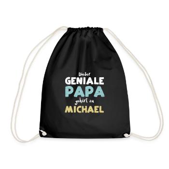 Dieser Geniale Papa Gehört Zu Mi... - Turnbeutel - Schwarz - Vorne