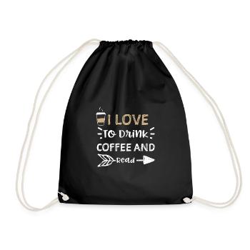 J’aime boire du café et lire - Sac de sport léger - noir - Devant