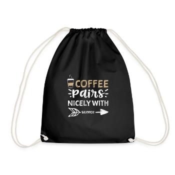 Le café se marie bien avec le silence - Sac de sport léger - noir - Devant