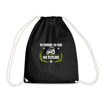 Farmer No Farmers No Food No Future Farmers Demo - Drawstring Bag - black - Front
