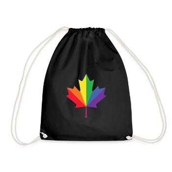 Canada maple leaf LGBT - Drawstring Bag - black - Front