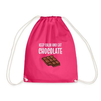 Calm and Eat calme et choco addict gift - Sac de sport léger - fuchsia - Devant
