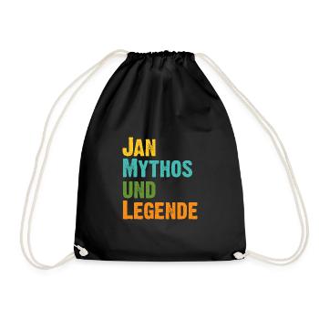 Jan der Mythos und Legende Vorname Jan - Turnbeutel - Schwarz - Vorne