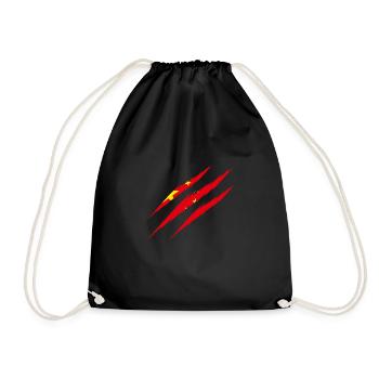 Drapeau de la Chine Scratch Cut Claws Scratch Asia - Sac de sport léger - noir - Devant