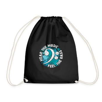 Écoutez la musique - sentez la basse - Sac de sport léger - noir - Devant