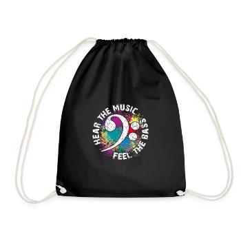 Sentez les basses. Clef de fa - Sac de sport léger - noir - Devant