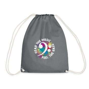 Sentez les basses. Clef de fa - Sac de sport léger - gris - Devant