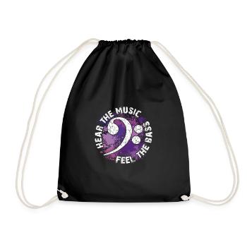 Sentez les basses. Clef de fa - Sac de sport léger - noir - Devant