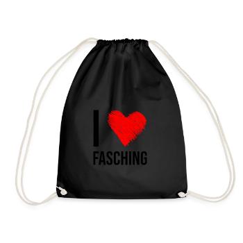 I love Fasching - Turnbeutel - Schwarz - Vorne