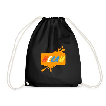 Helau Karnevalsdesign - Turnbeutel - Schwarz - Vorne