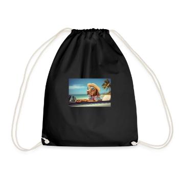 Cool Magyar Vizsla wearing sunglasses - Drawstring Bag - black - Front