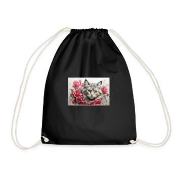 Love-cat - Turnbeutel - Schwarz - Vorne