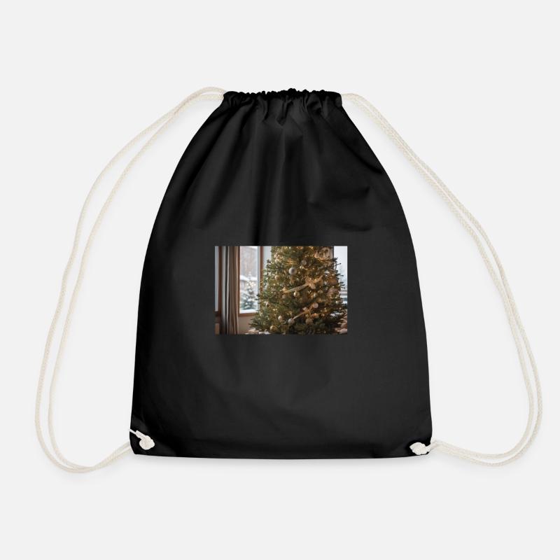 Ein Weihnachtsbaum mit Geschenken - Turnbeutel - Schwarz