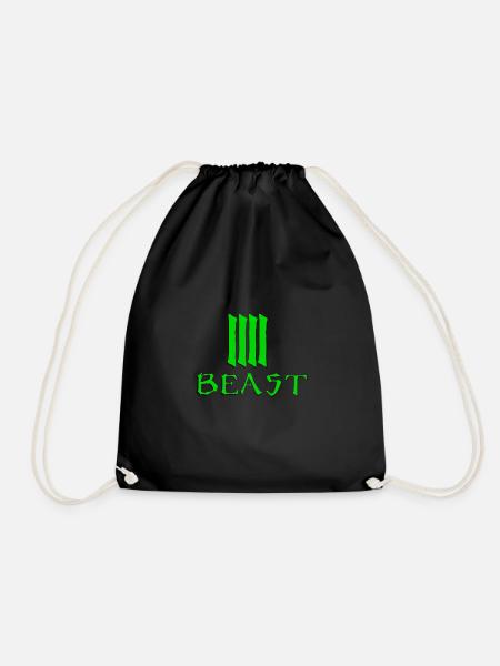 Beast Green - Drawstring Bag - black