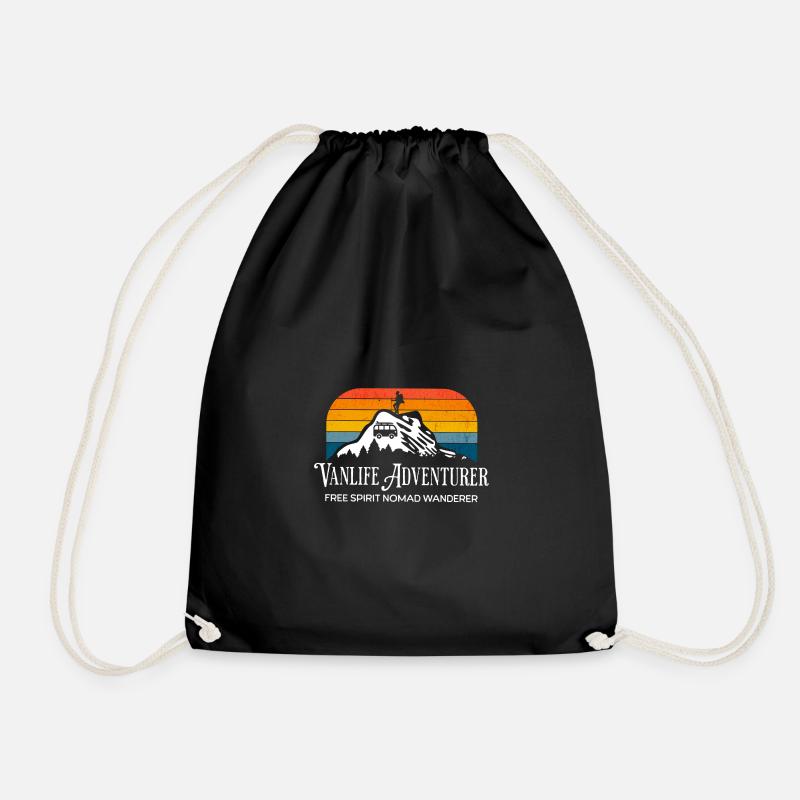 Vanlife-Abenteurer - Regenbogen-Pride-Farben - Turnbeutel - Schwarz