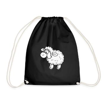 Kleines Baby-Schaf Schäfchen - Turnbeutel - Schwarz - Vorne