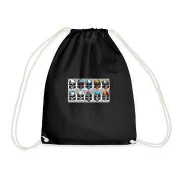 crâne de rue urbaine #2 - Sac de sport léger - noir - Devant