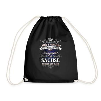 T-Shirt Seine Majestät der Sachse - Turnbeutel - Schwarz - Vorne