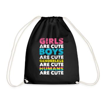 Pan Gift LGBT Saying Pansexual - Drawstring Bag - black - Front