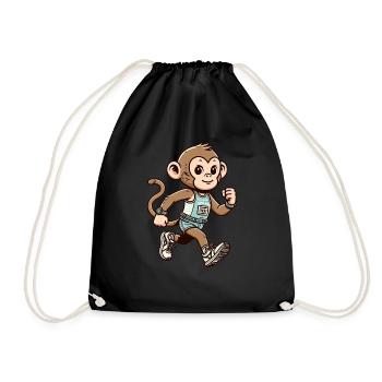 Cute Marathon Runner Monkey - Turnbeutel - Schwarz - Vorne