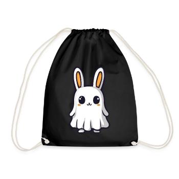 Lapin Halloween Bande dessinée Fantôme - Sac de sport léger - noir - Devant