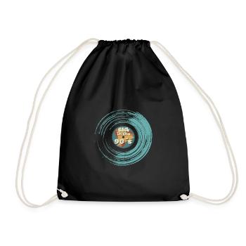 Back to the 90's vinyl record - Drawstring Bag - black - Front