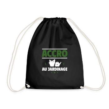 accro au jardinage - Sac de sport léger - noir - Devant