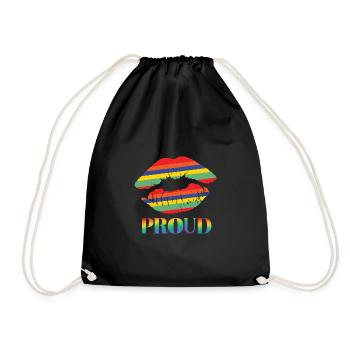 Pride Lips - Drawstring Bag - black - Front