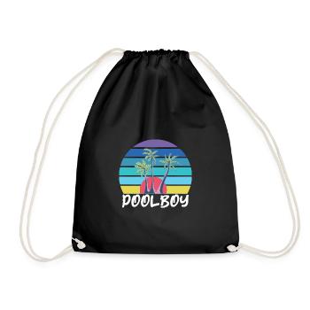 Poolboy Schwimmen Bademeister - Turnbeutel - Schwarz - Vorne