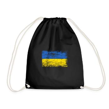 Ukraine Flag Vintage Kazantip Vacation Travel Kiev - Drawstring Bag - black - Front