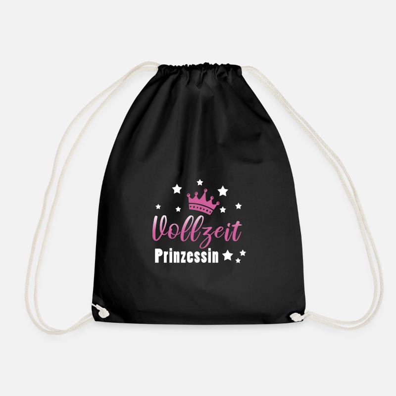 Vollzeitprinzessin Prinzessin Mädchen - Turnbeutel - Schwarz