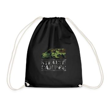 Stealth Camping Gift | Camouflage of Stealth - Drawstring Bag - black - Front