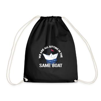 In the same boat - Denglish Sprüche Denglisch - Turnbeutel - Schwarz - Vorne