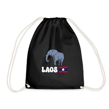 Laos Lao Drapeau Laotien éléphant Lao I cadeau - Sac de sport léger - noir - Devant