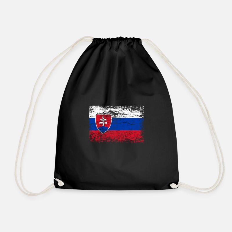 Slowakei Flagge Used Look - Turnbeutel - Schwarz