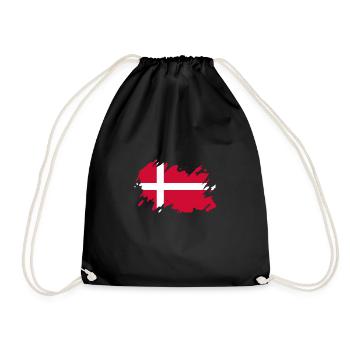 Danemark Drapeau Brush Pavillon Danois Vacances Voyage - Sac de sport léger - noir - Devant