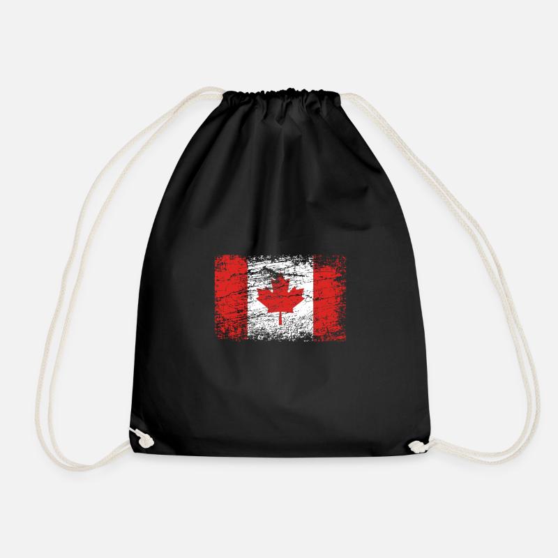 Kanada Flagge Alt Used Look Vintage - Turnbeutel - Schwarz