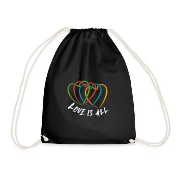 Love is everything. Entwined Hearts - Drawstring Bag - black - Front
