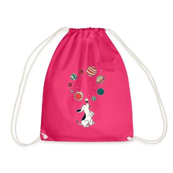Lustiger Hund - Turnbeutel - Fuchsia - Vorne
