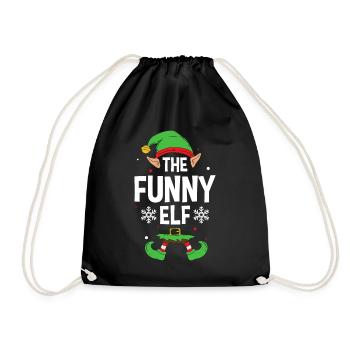 Elfe de cadeau de Noël de famille assorti de groupe - Sac de sport léger - noir - Devant