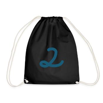 2 Number two number - Drawstring Bag - black - Front