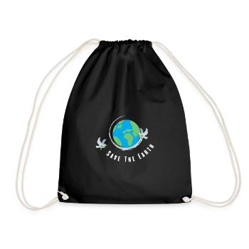 Saving the earth - Drawstring Bag - black - Front