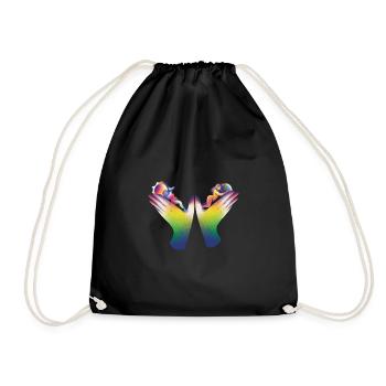 Rainbow Hands of Care - Drawstring Bag - black - Front