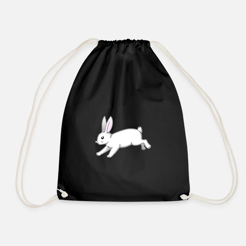 weißer Hase - Turnbeutel - Schwarz