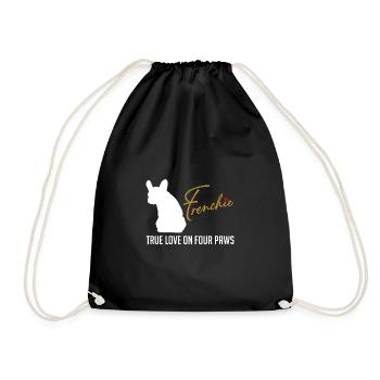 Frenchie amour sur quatre pattes - Sac de sport léger - noir - Devant