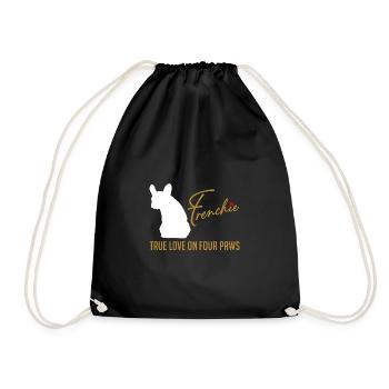 Frenchie amour sur quatre pattes - Sac de sport léger - noir - Devant