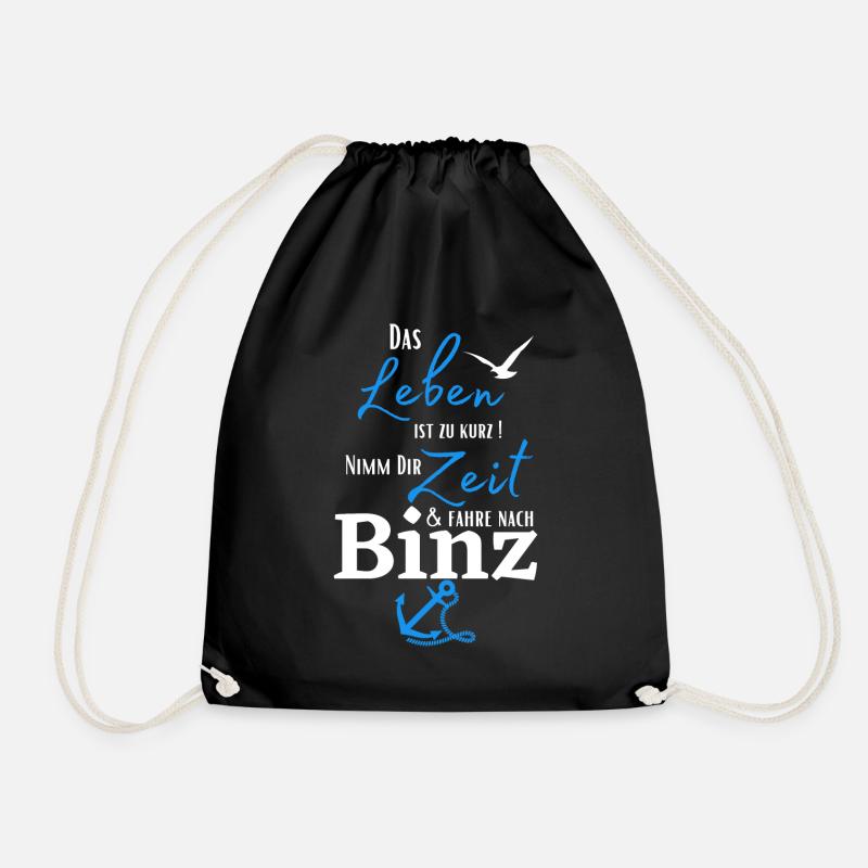Binz - Das Leben ist zu kurz.../Ostseebad Binz - Turnbeutel - Schwarz