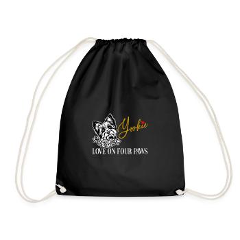 Yorkshire Terrier amour sur quatre pattes - Sac de sport léger - noir - Devant